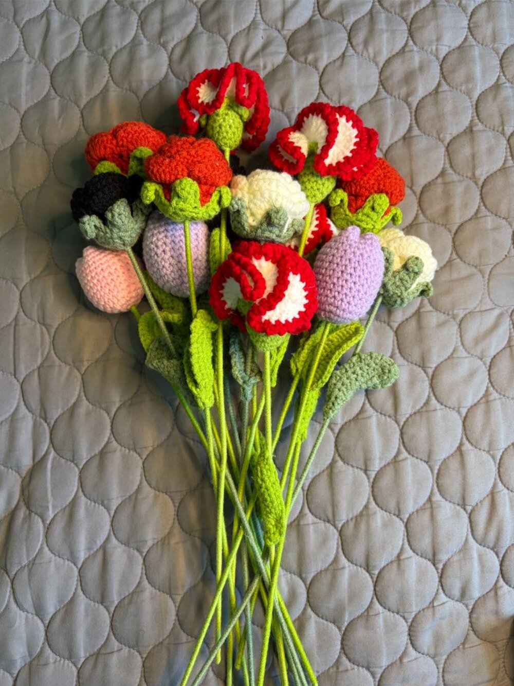 Crochet Flower Bouquet - 15 flowers